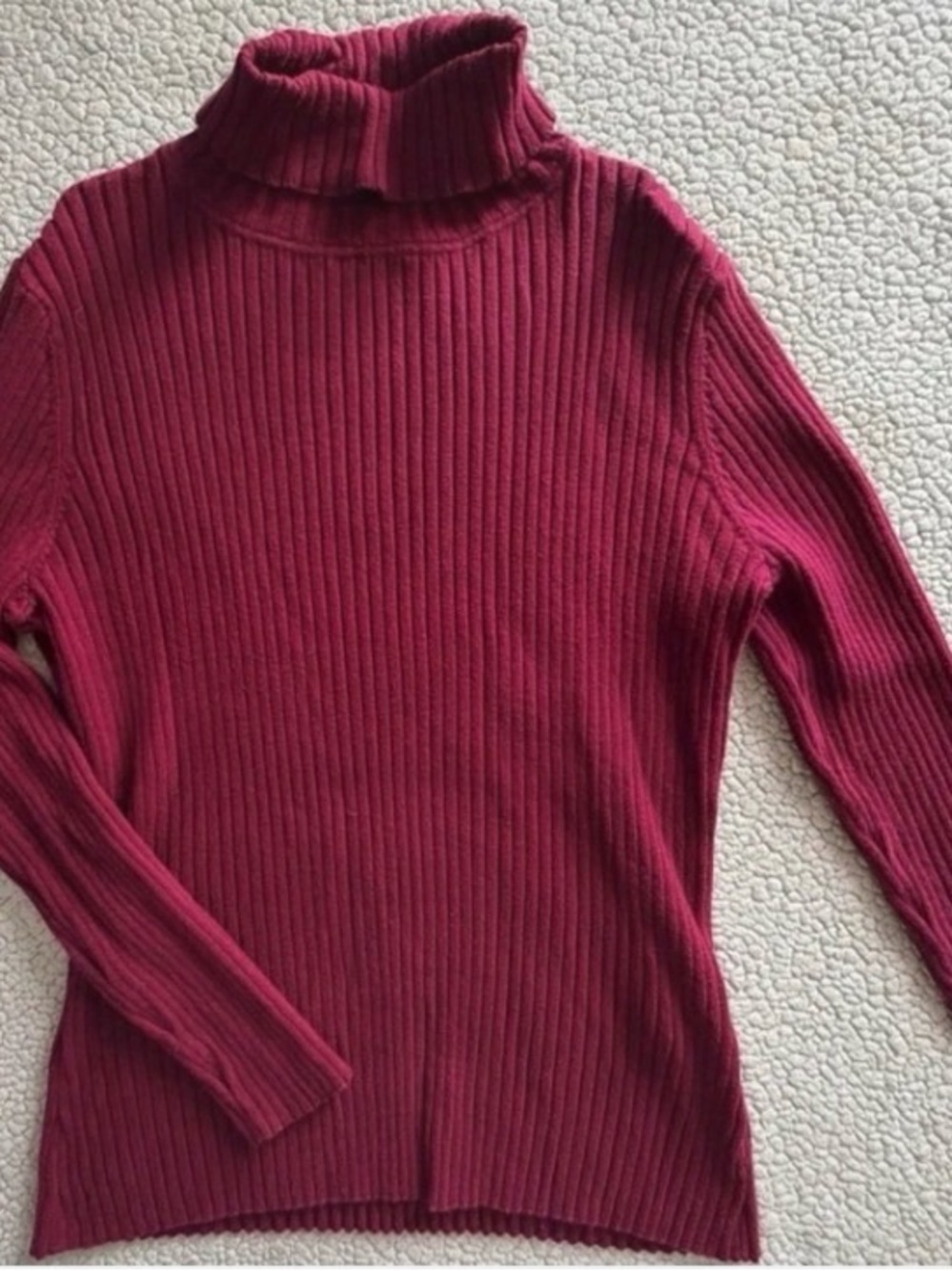 Chadwicks Burgundy Ribbed Turtleneck Sweater